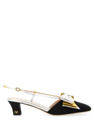 45Mm Moir Fabric Bowow Slingback Dcollet