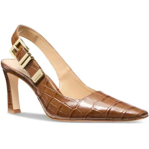 4OF4DTMP2E Womens Buckle Leather Slingback Heels