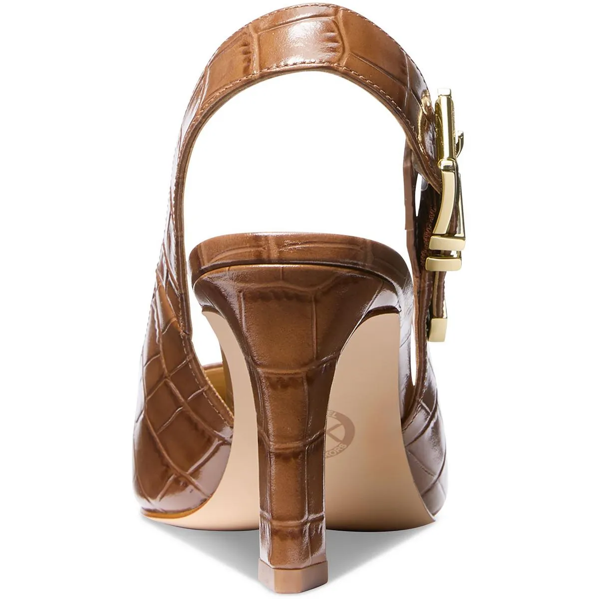 4OF4DTMP2E Womens Buckle Leather Slingback Heels