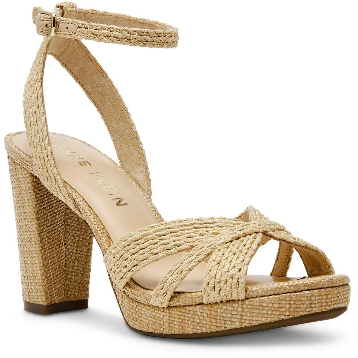 Akverve Womens Woven Manmade Block Heels
