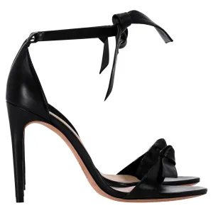 Alexandre Birman Clarita Bow Heeled Sandals in Black Calf Leather