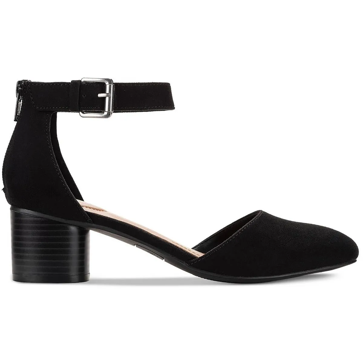 Alinaa Womens Faux Suede Double D'Orsay Block Heels