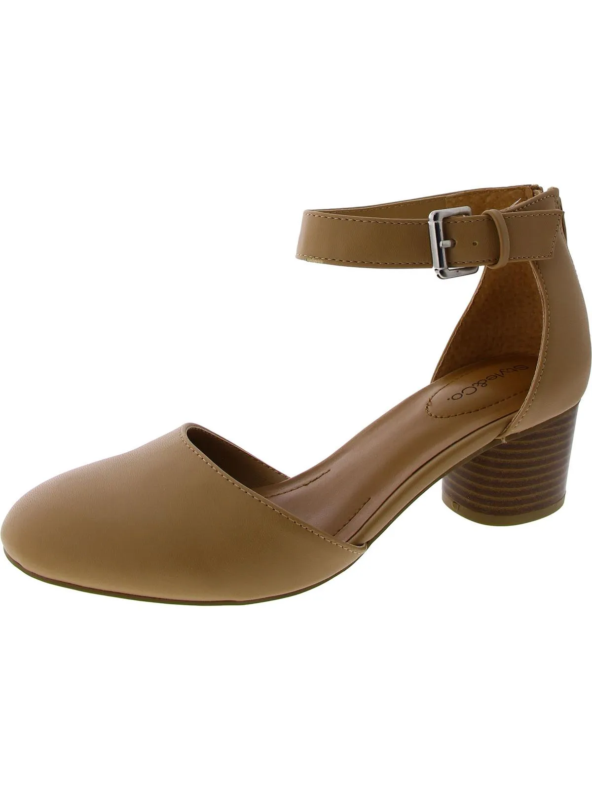 Alinaa Womens Faux Suede Double D'Orsay Block Heels