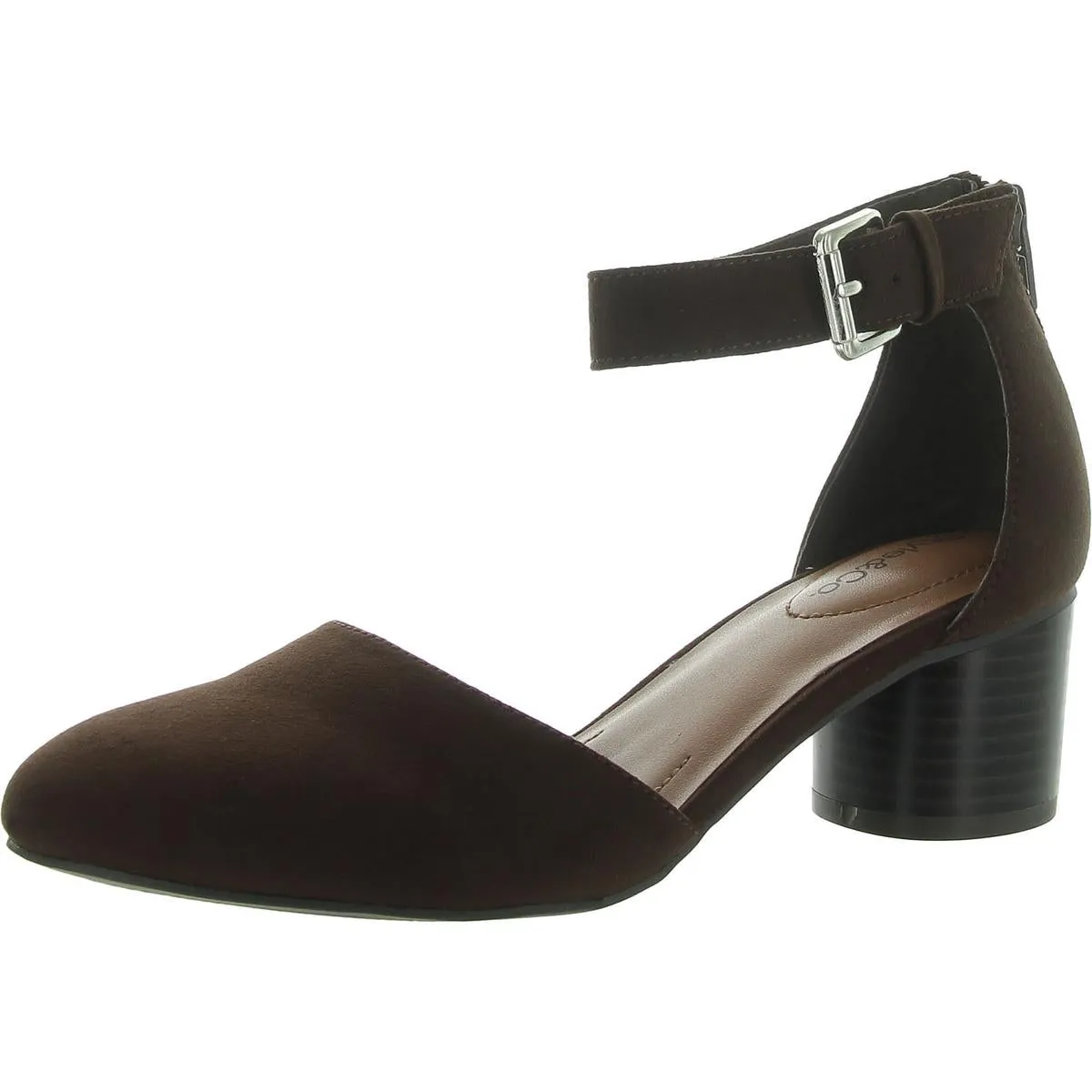 Alinaa Womens Faux Suede Double D'Orsay Block Heels