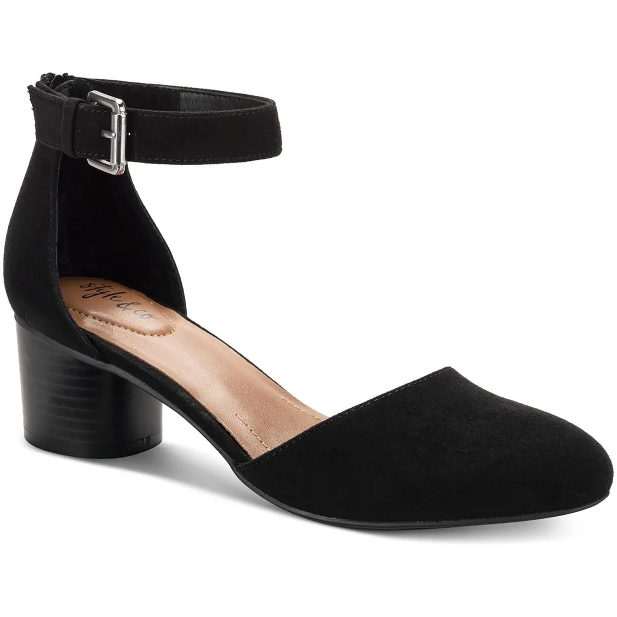 Alinaa Womens Faux Suede Double D'Orsay Block Heels