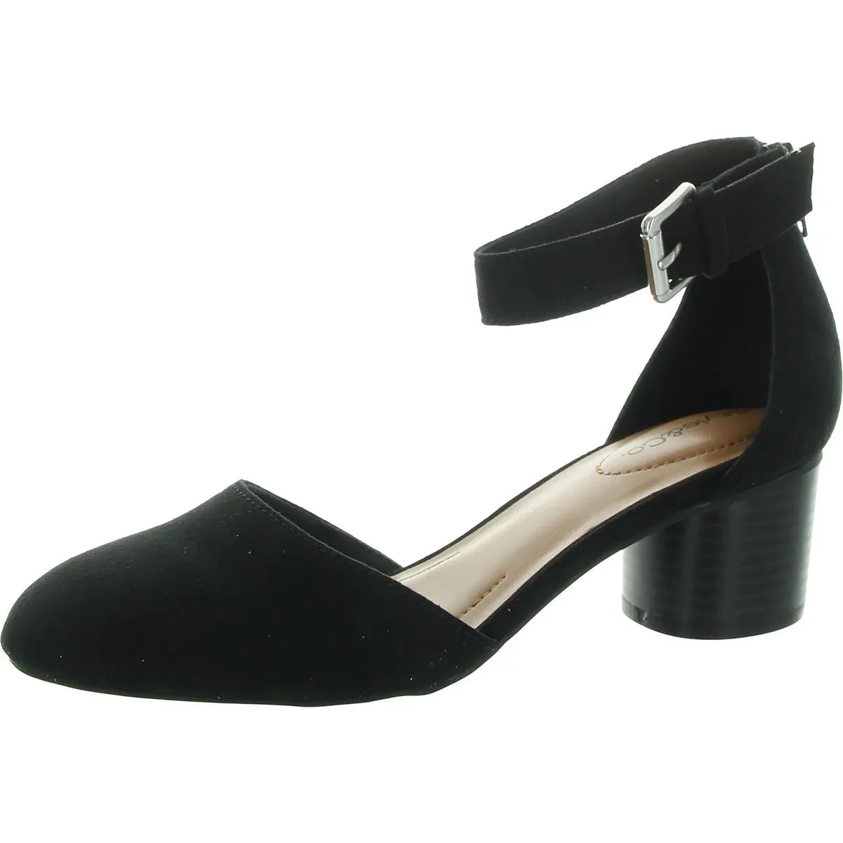 Alinaa Womens Faux Suede Double D'Orsay Block Heels
