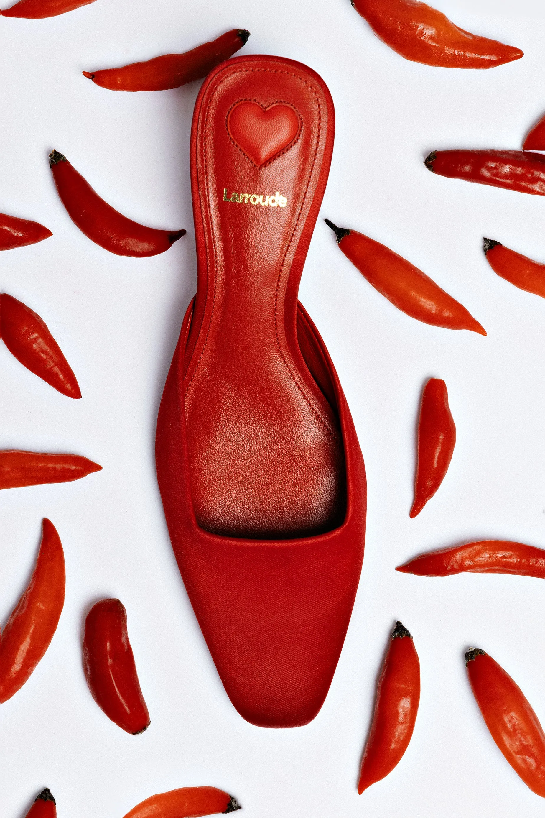 Amal Mule In Cherry Satin