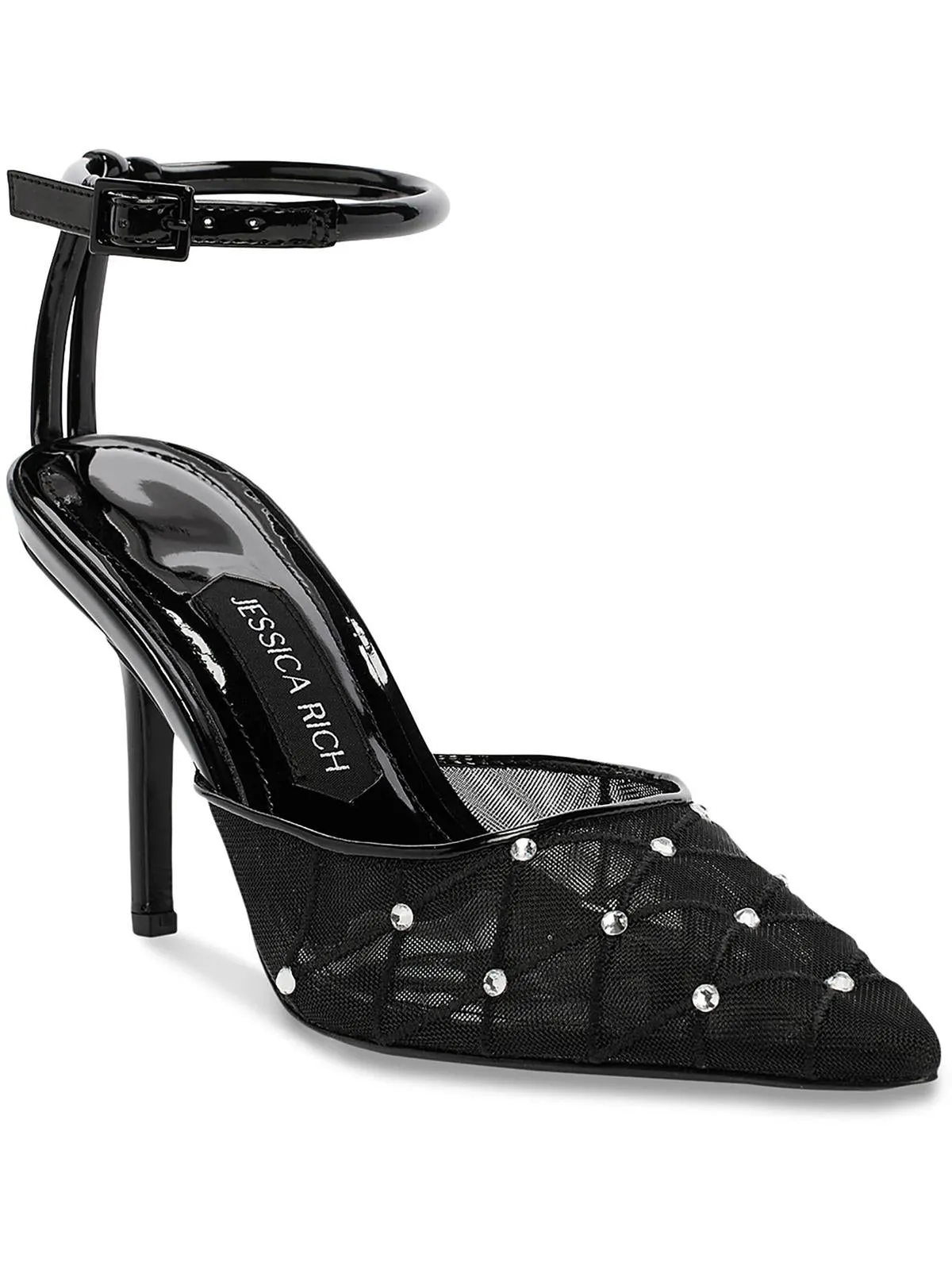 AMORA Womens Mesh Pointed toe Slingback Heels