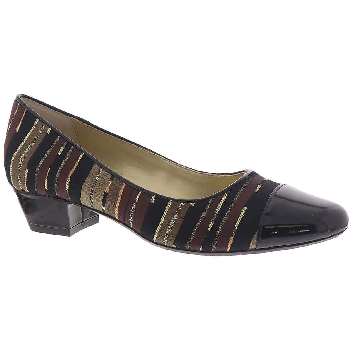 Anjelica P Womens Metallic Slip On Block Heels