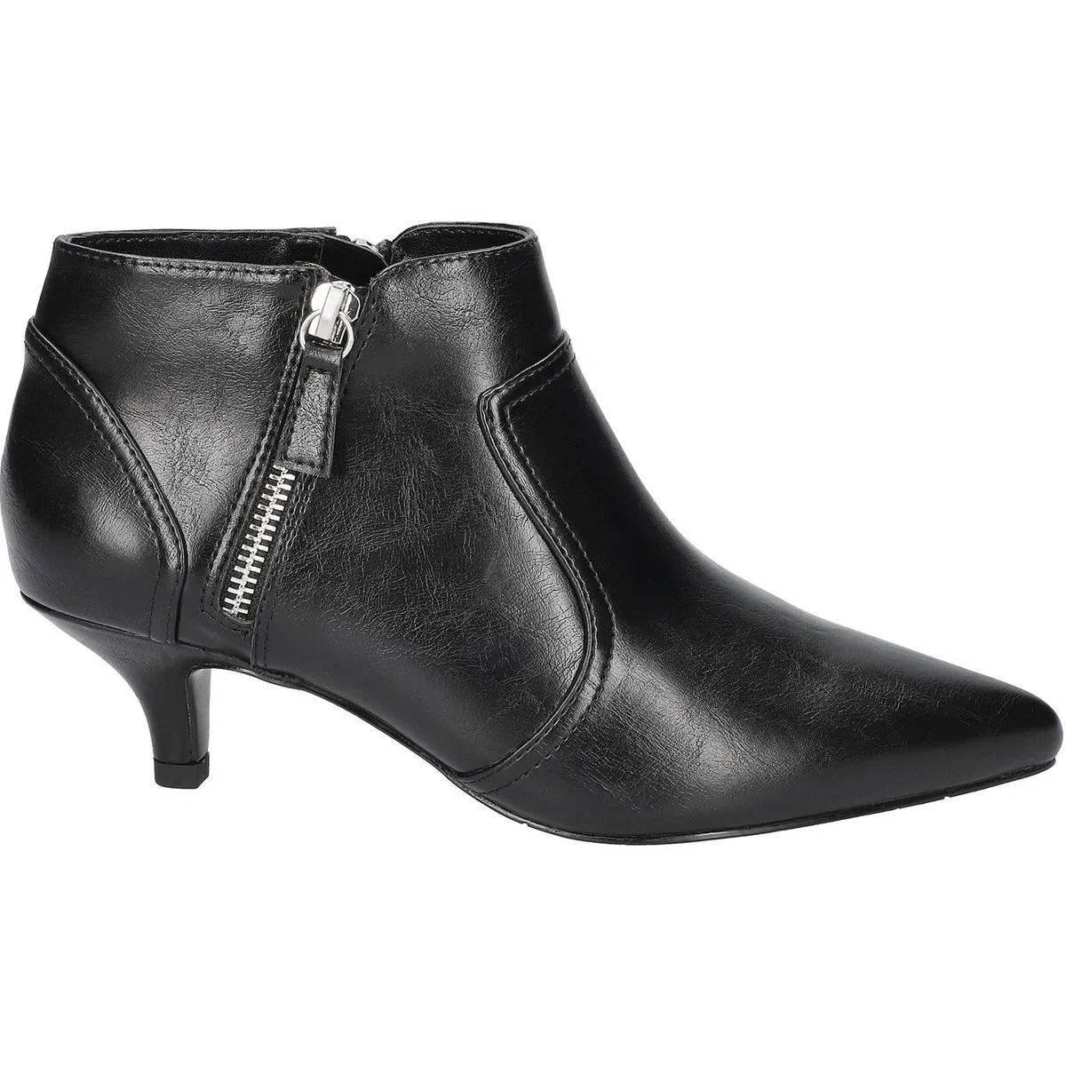 Annalee Womens Double Zipper Man Made Kitten Heels