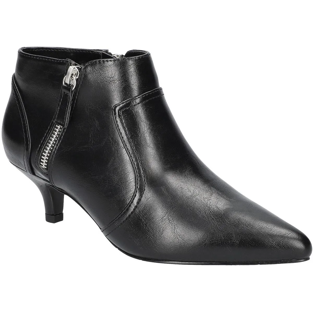 Annalee Womens Double Zipper Man Made Kitten Heels