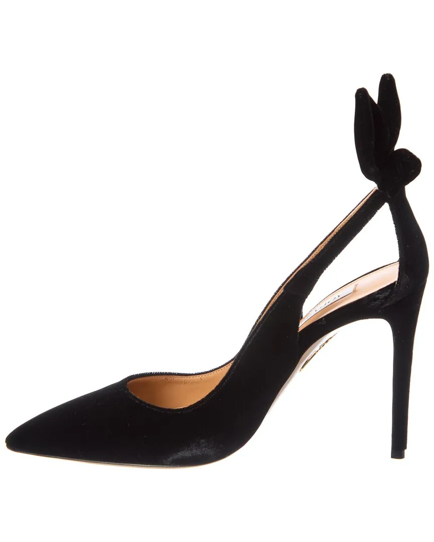 Aquazzura Bow Tie 105 Velvet Pump