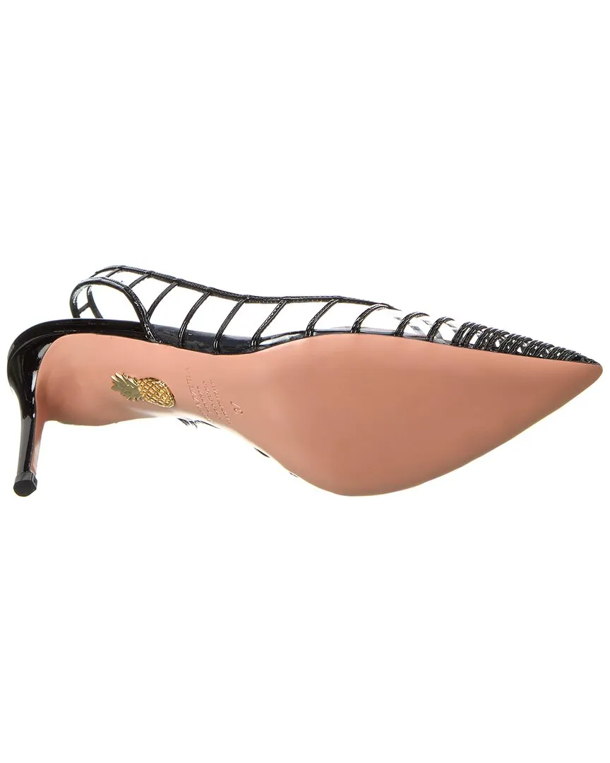 Aquazzura Call Me 75 Patent & Vinyl Slingback Pump
