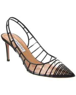 Aquazzura Call Me 75 Patent & Vinyl Slingback Pump