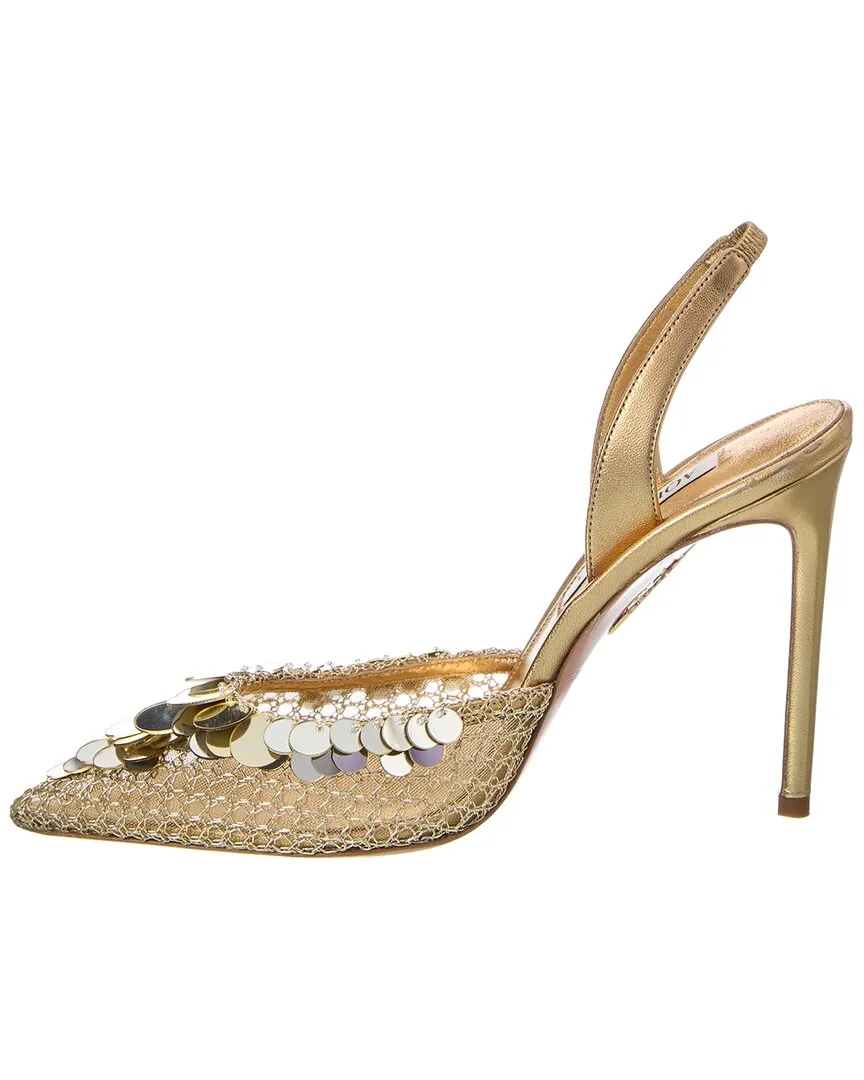 Aquazzura Can Can 105 Leather Slingback Pump