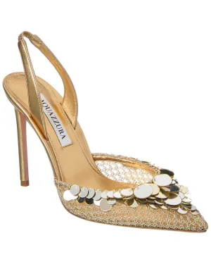 Aquazzura Can Can 105 Leather Slingback Pump