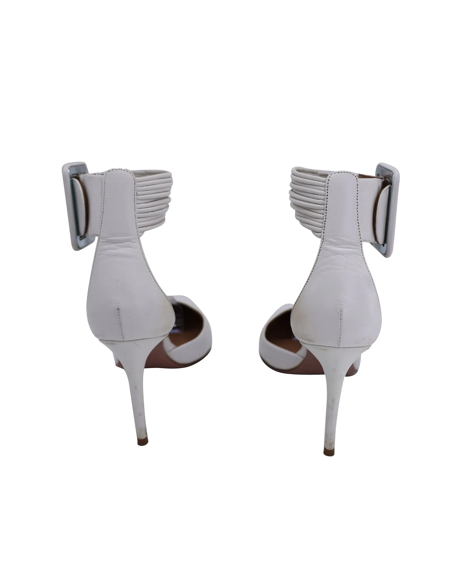 Aquazzura Casablanca 85 Pumps in White Leather