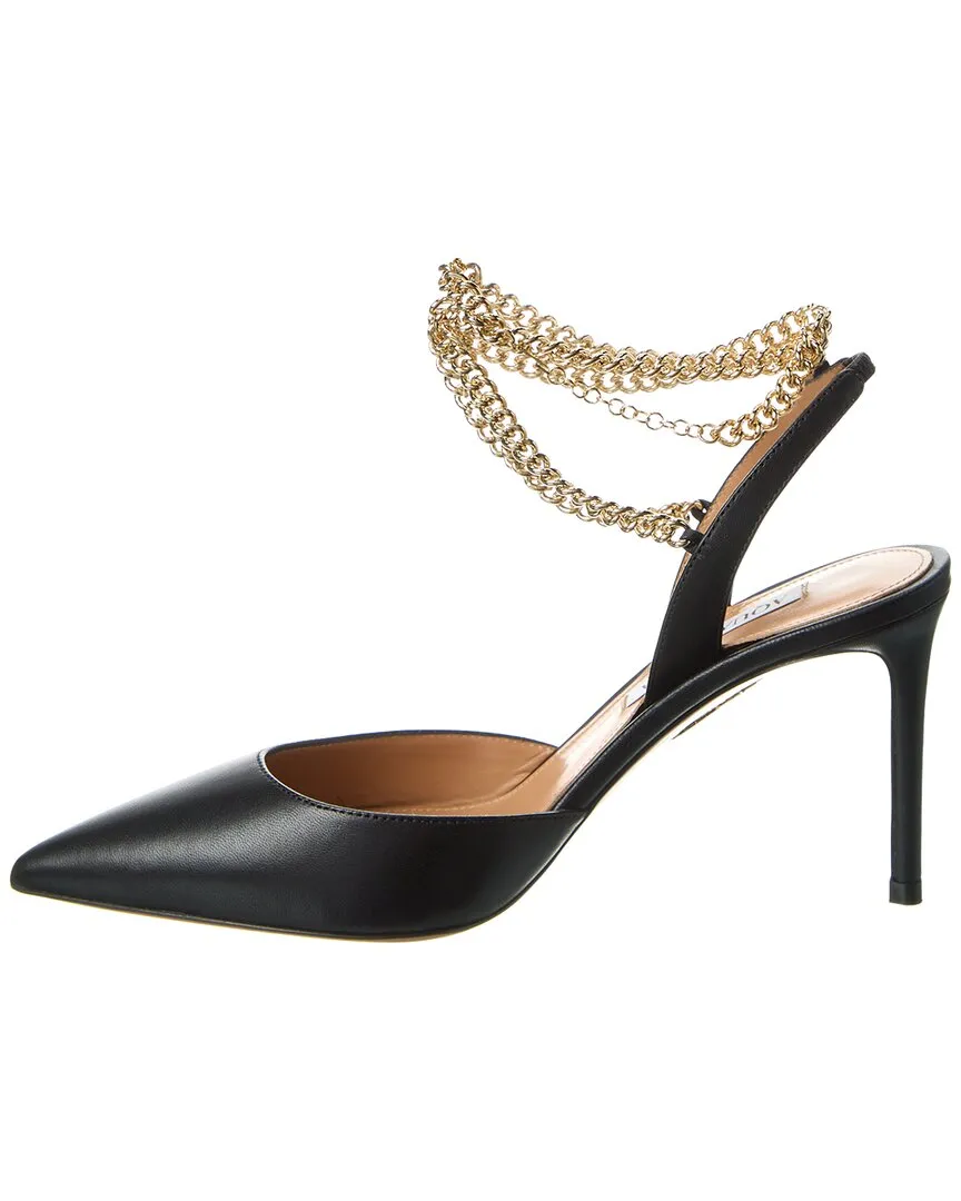 Aquazzura Flash 85 Leather Slingback Pump