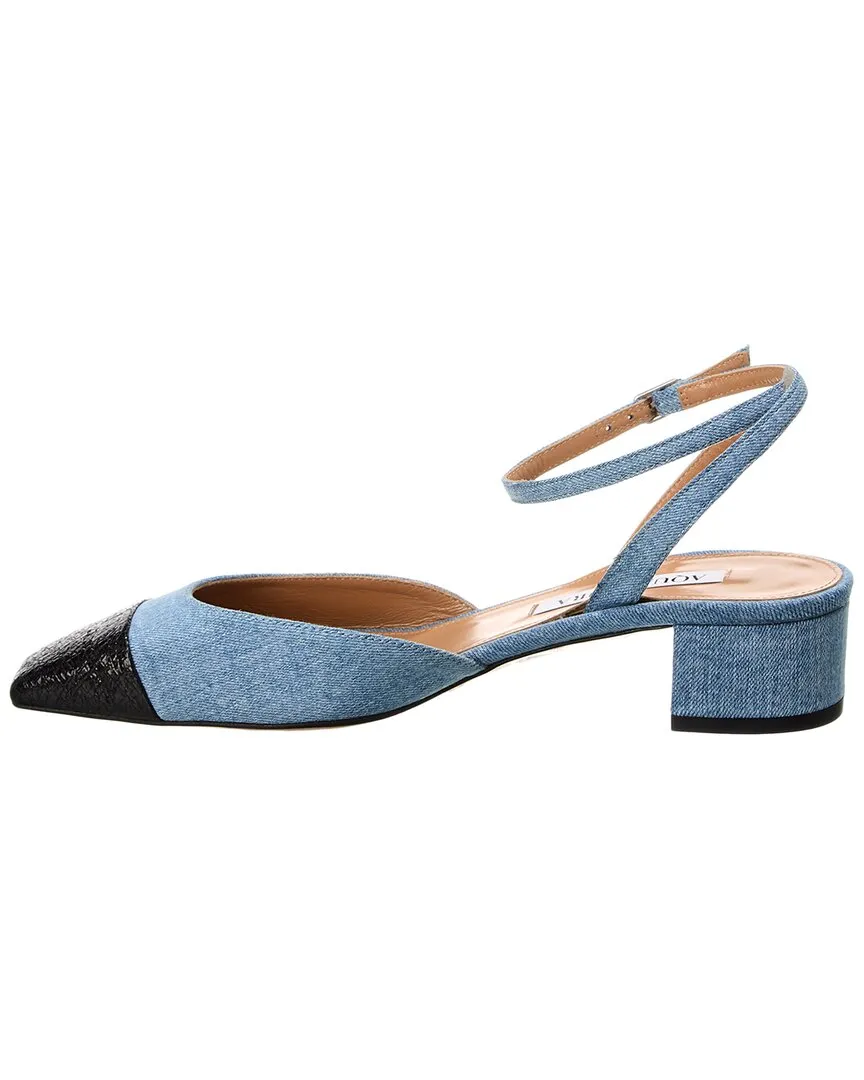 Aquazzura French Flirt 95 Denim & Leather Pump