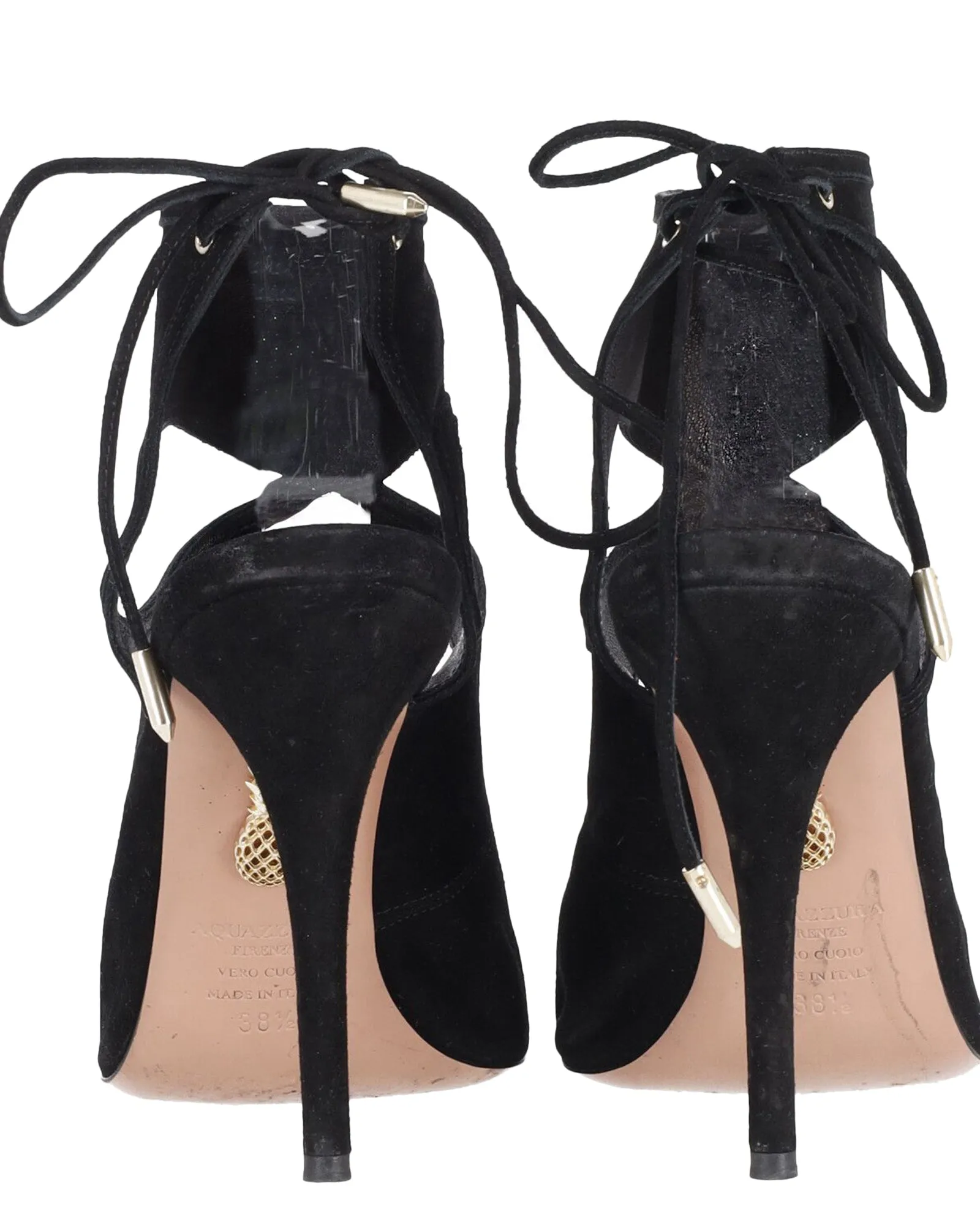 Aquazzura Sexy Thing 105 Cutout Sandals in Black Suede