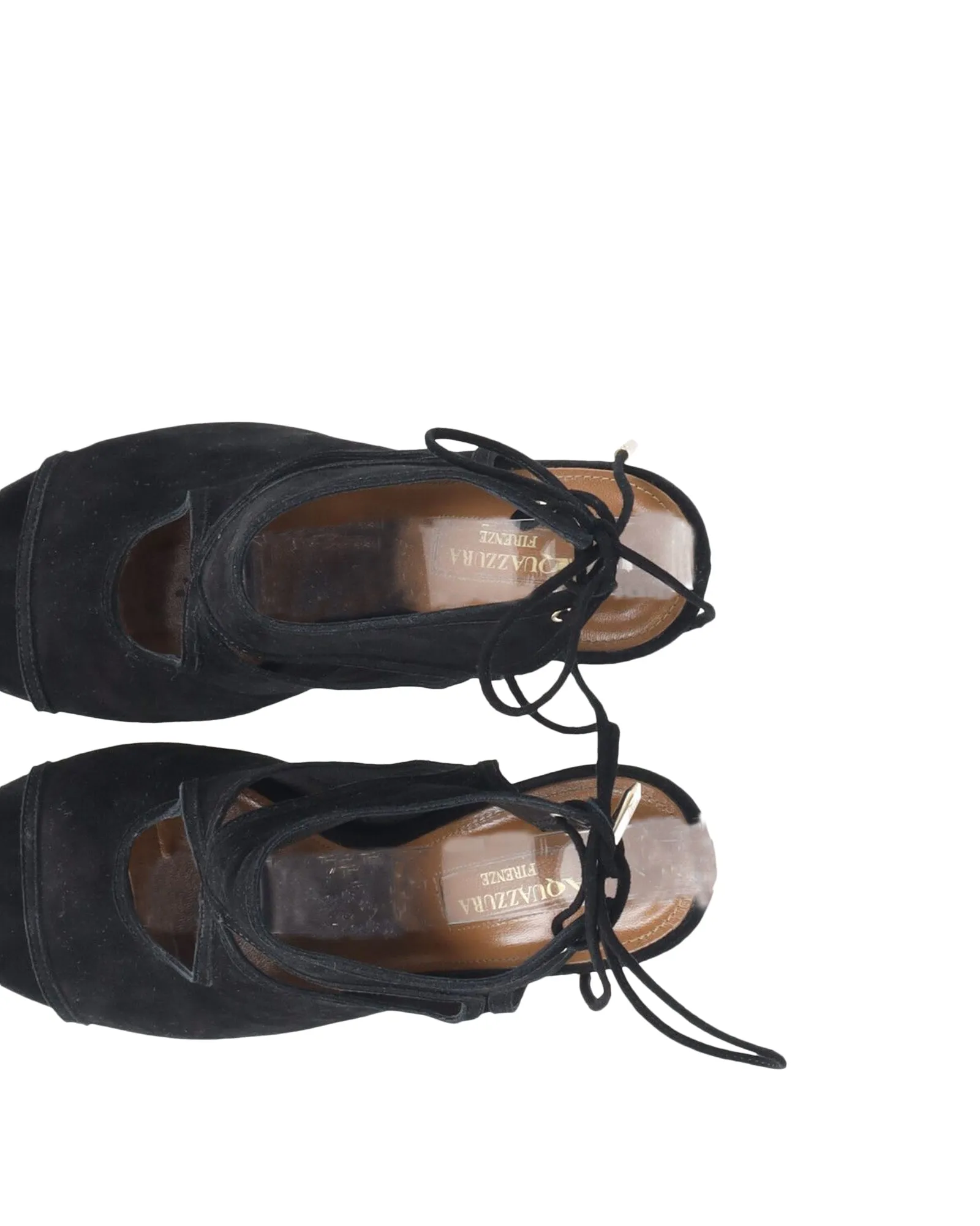 Aquazzura Sexy Thing 105 Cutout Sandals in Black Suede