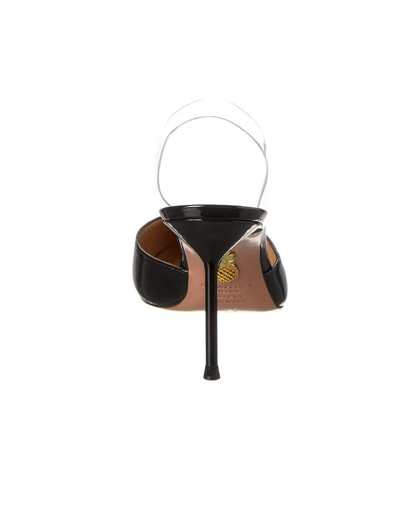 Aquazzura V Plexi 85 Vinyl & Patent Slingback Pump
