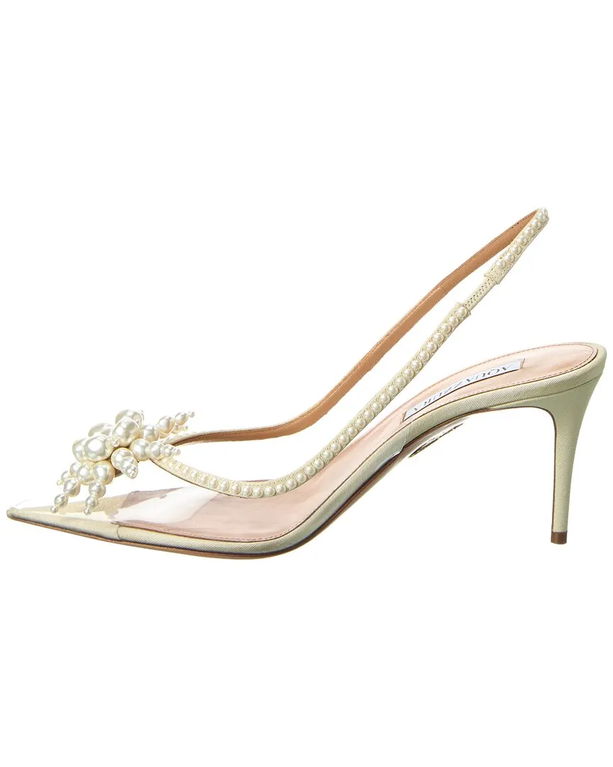 Aquazzura Vendome 75 Grosgrain & Vinyl Slingback Pump