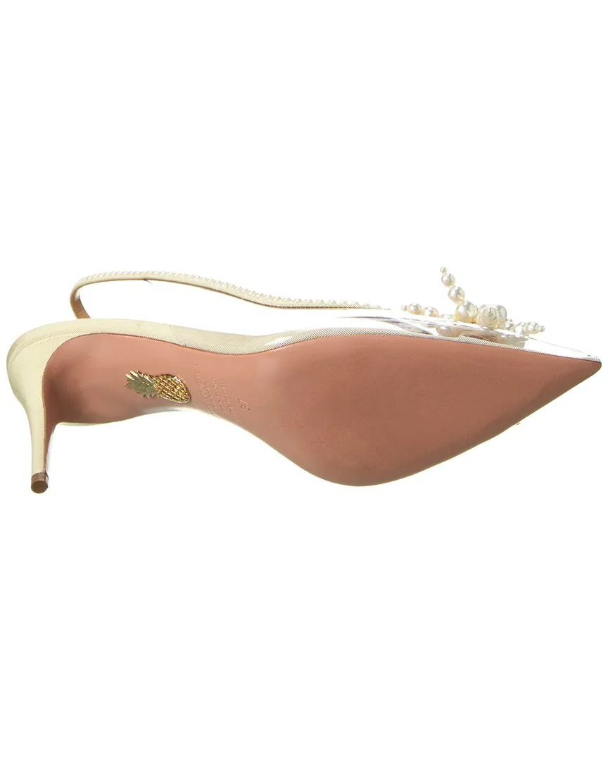 Aquazzura Vendome 75 Grosgrain & Vinyl Slingback Pump