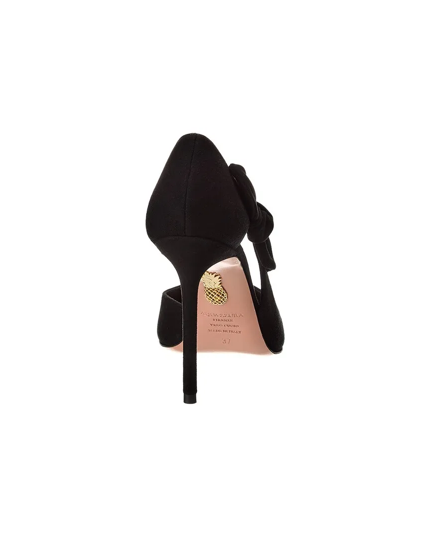 Aquazzura Very Bow Tie 105 Suede Pump