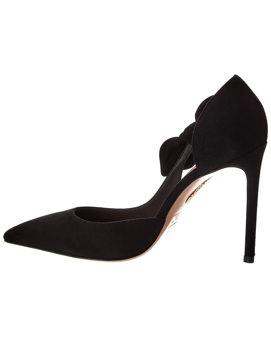 Aquazzura Very Bow Tie 105 Suede Pump