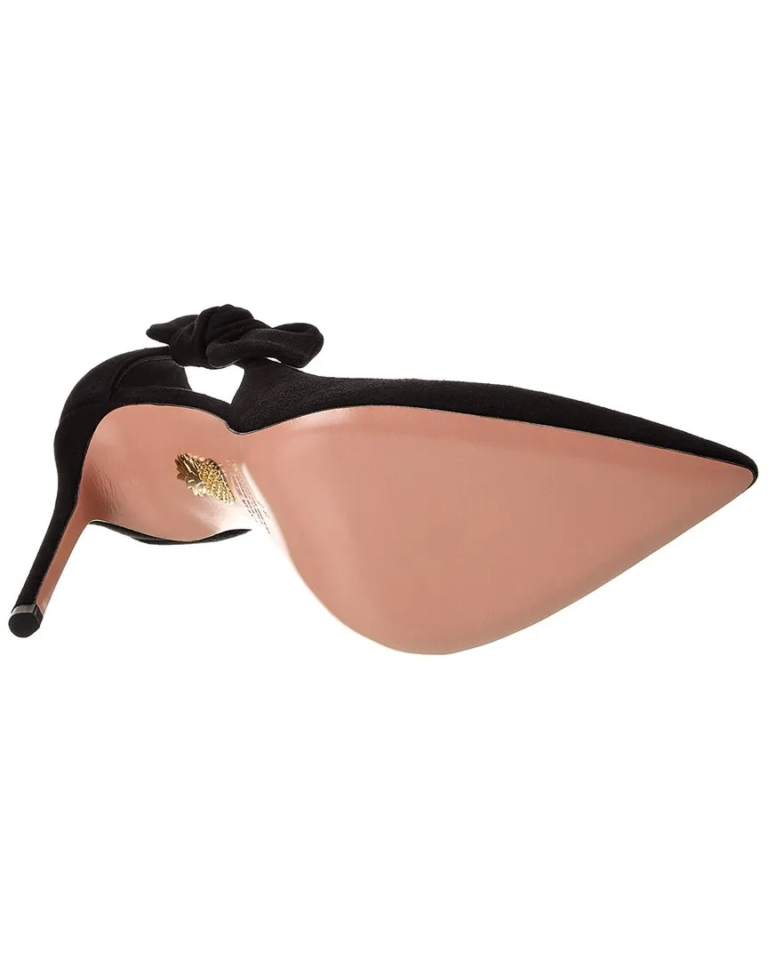 Aquazzura Very Bow Tie 105 Suede Pump
