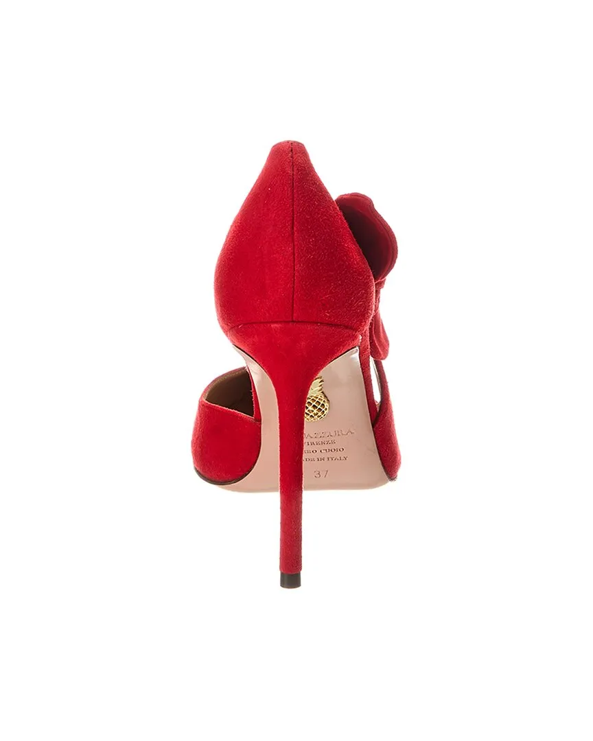 Aquazzura Very Bow Tie 150 Suede Pump