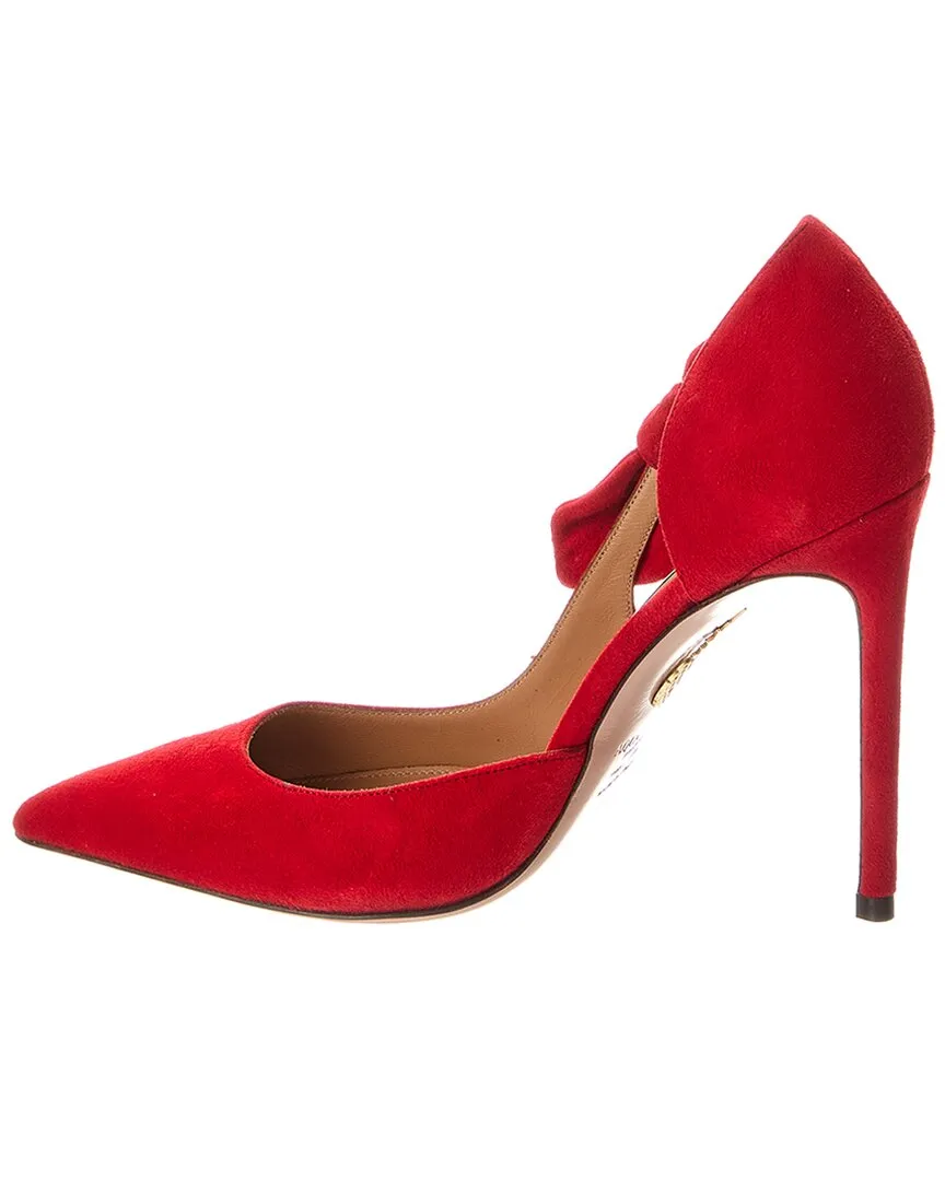Aquazzura Very Bow Tie 150 Suede Pump