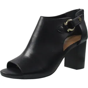 ARIIANNAL Womens O-Ring Leather Block Heels