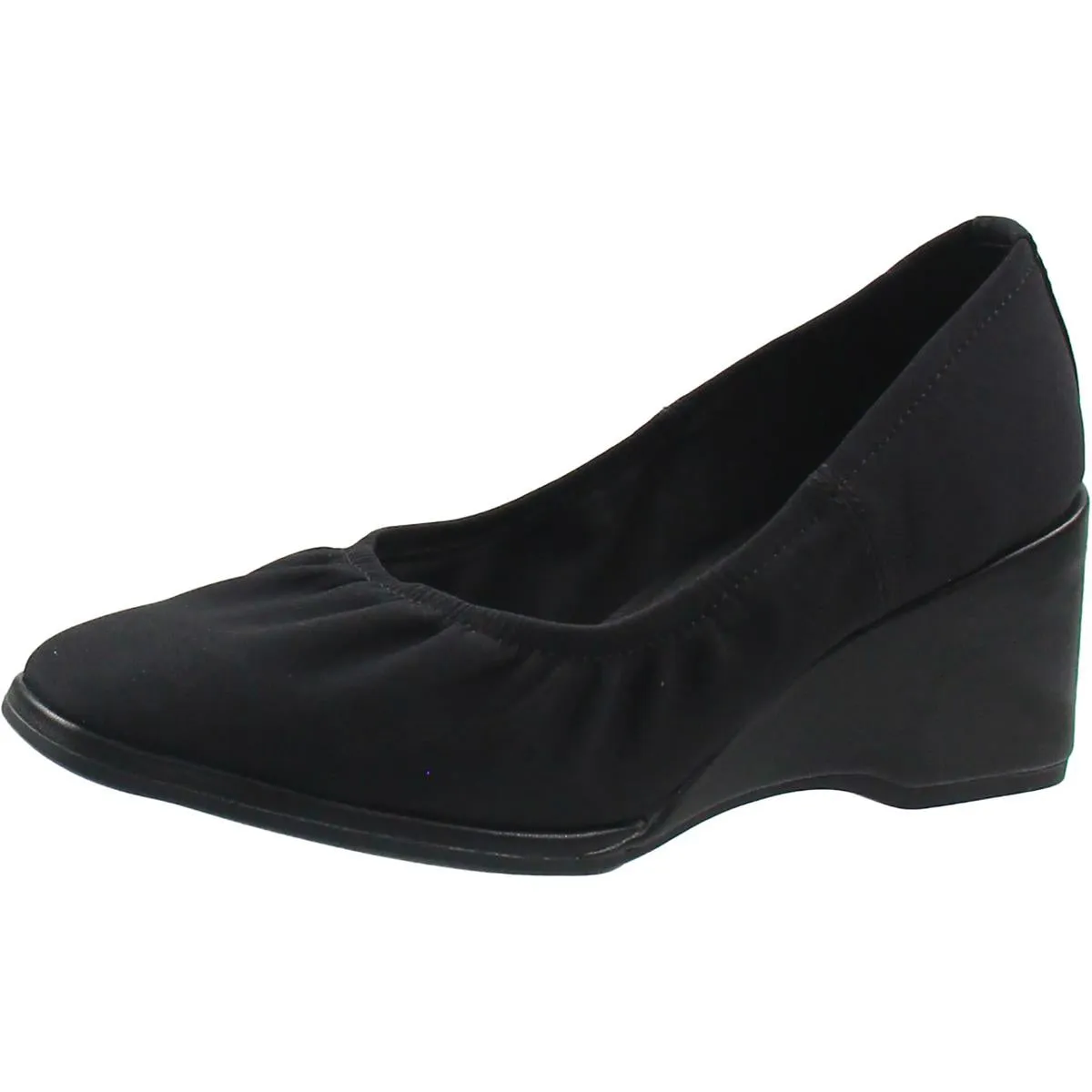 Arlie Womens Round Toe Slip On Wedge Heels
