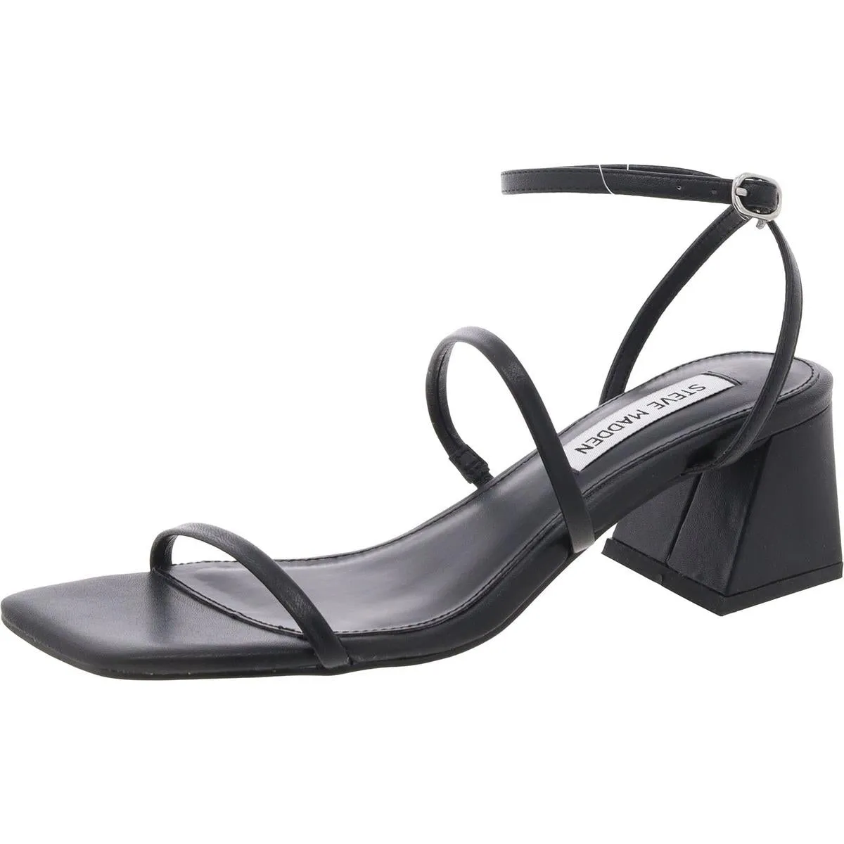 Ashlynn Womens Leather Block Heel Ankle Strap