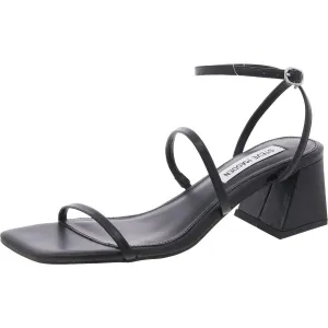 Ashlynn Womens Leather Block Heel Ankle Strap