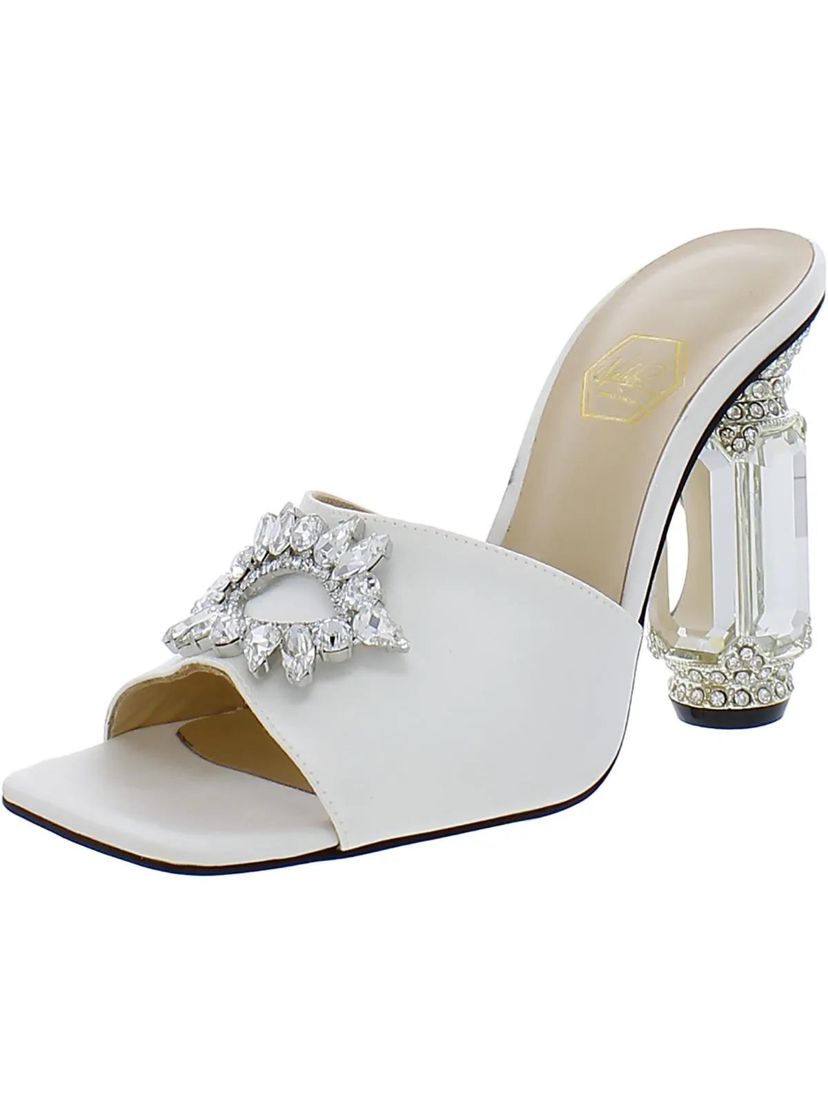 Aurum Womens Leather Embellished Mules