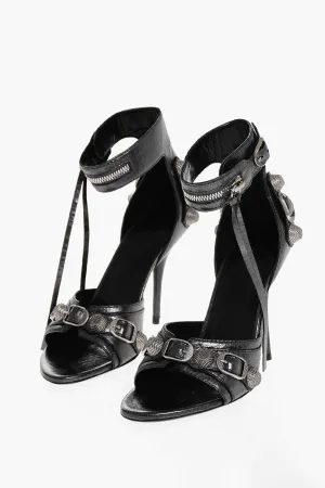 Balenciaga Lam Leather Cagole Sandals With Studs 11Cm