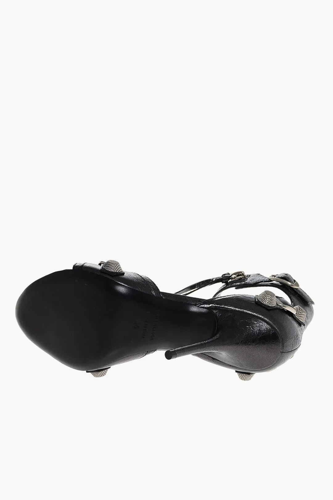 Balenciaga Lam Leather Cagole Sandals With Studs 11Cm