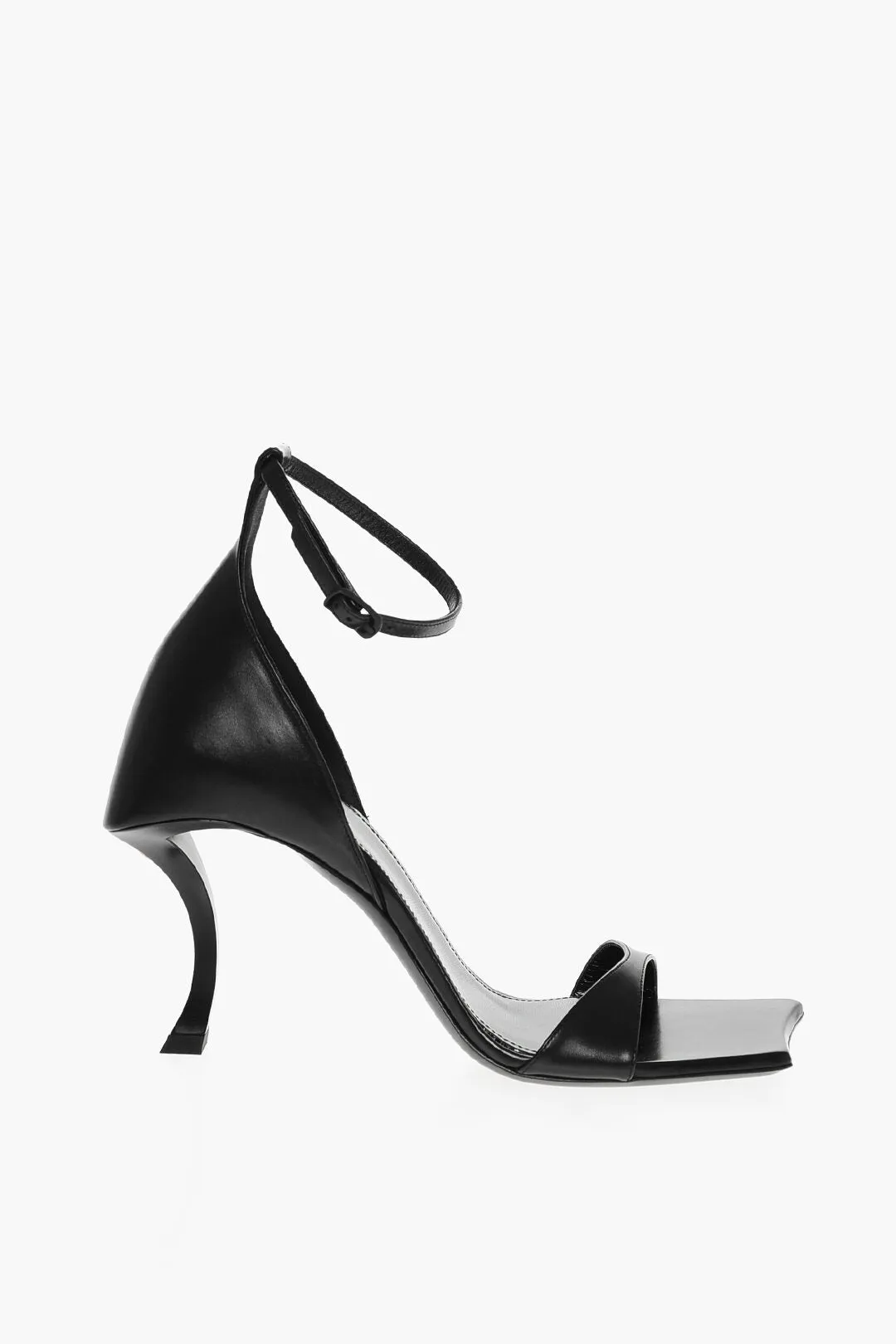 Balenciaga Squared Toe Huorg Leather Sandals 11Cm