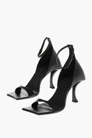 Balenciaga Squared Toe Huorg Leather Sandals 11Cm