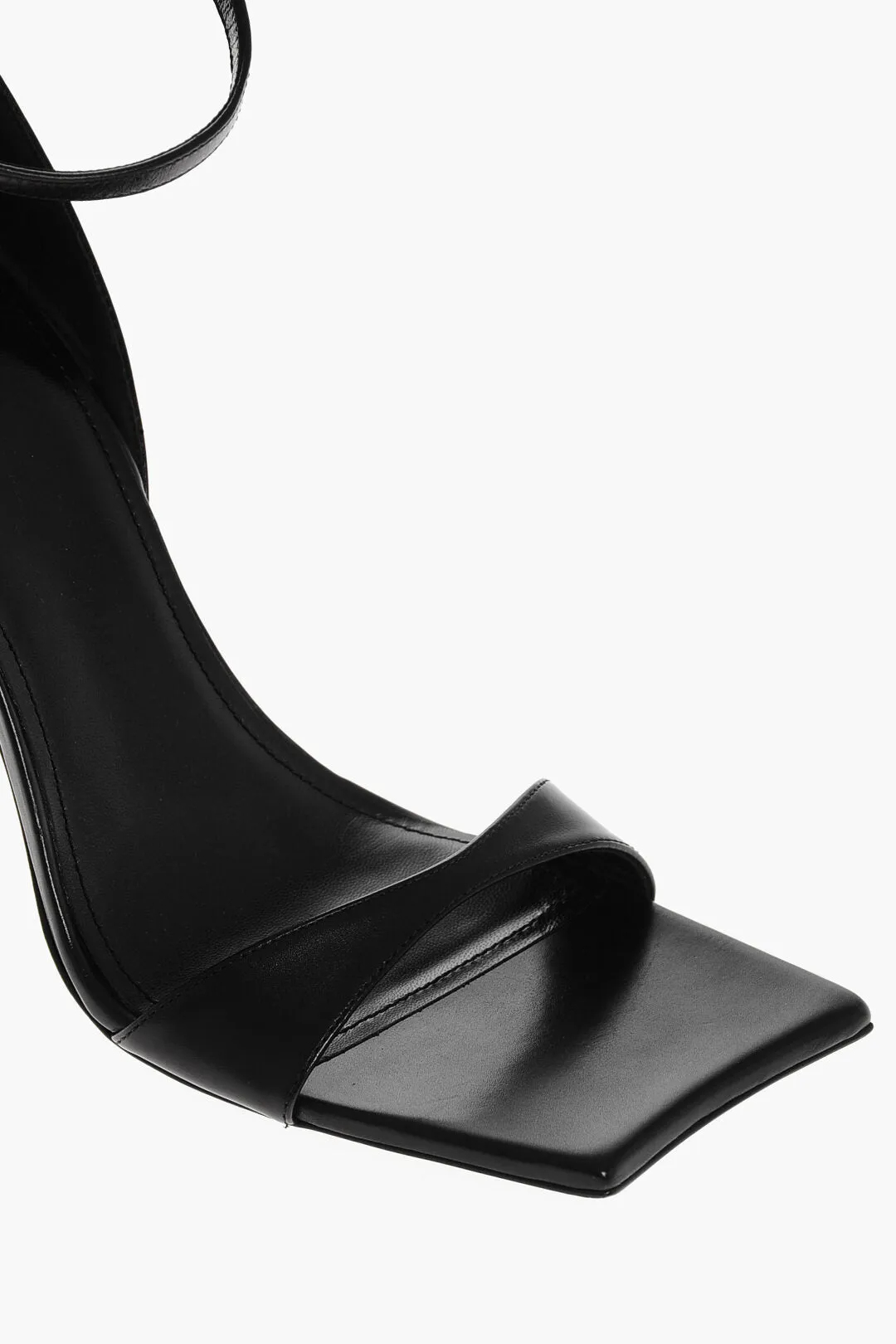 Balenciaga Squared Toe Huorg Leather Sandals 11Cm