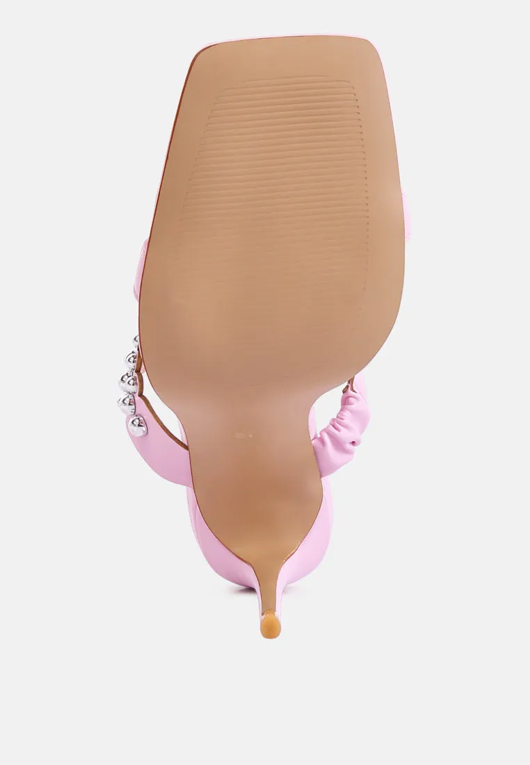 bandy high heel metal ball sandals
