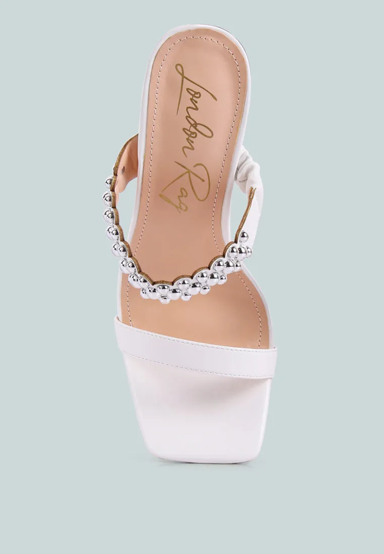 bandy high heel metal ball sandals