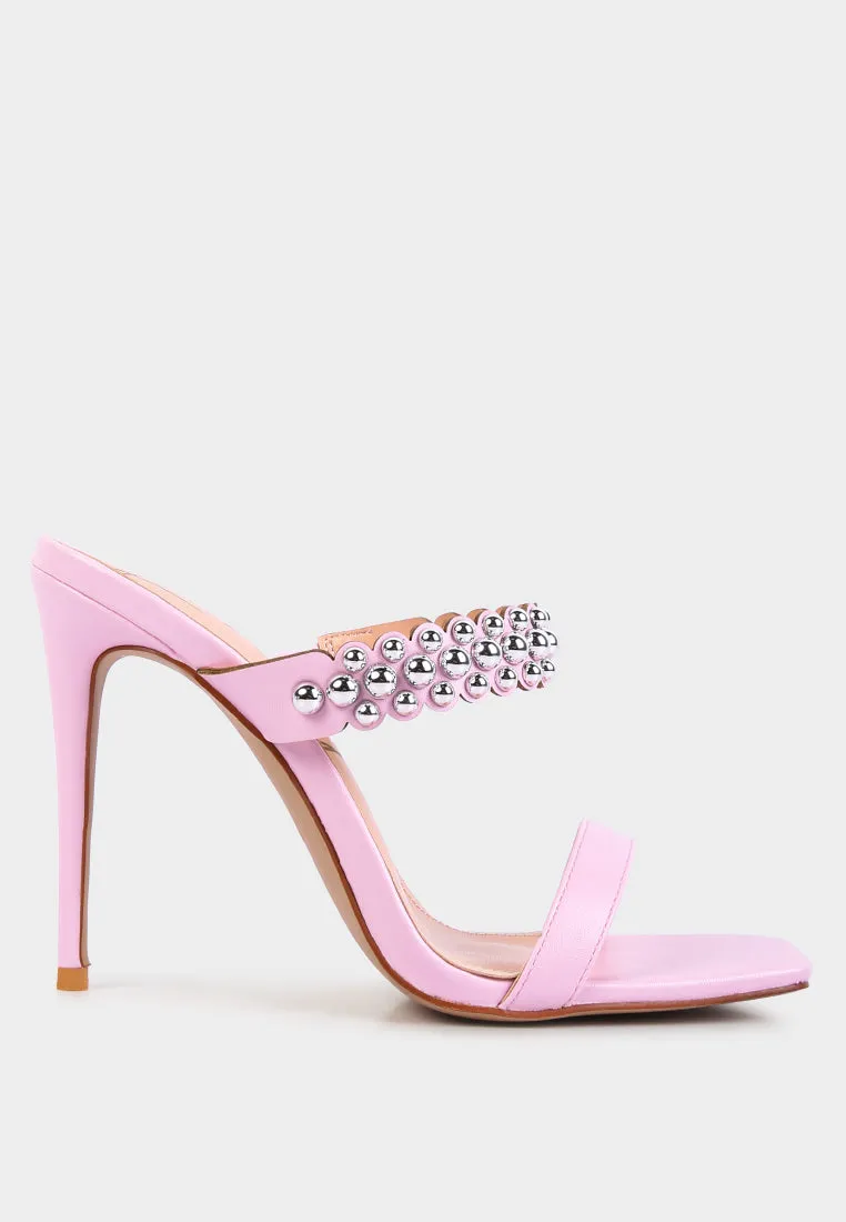 bandy high heel metal ball sandals