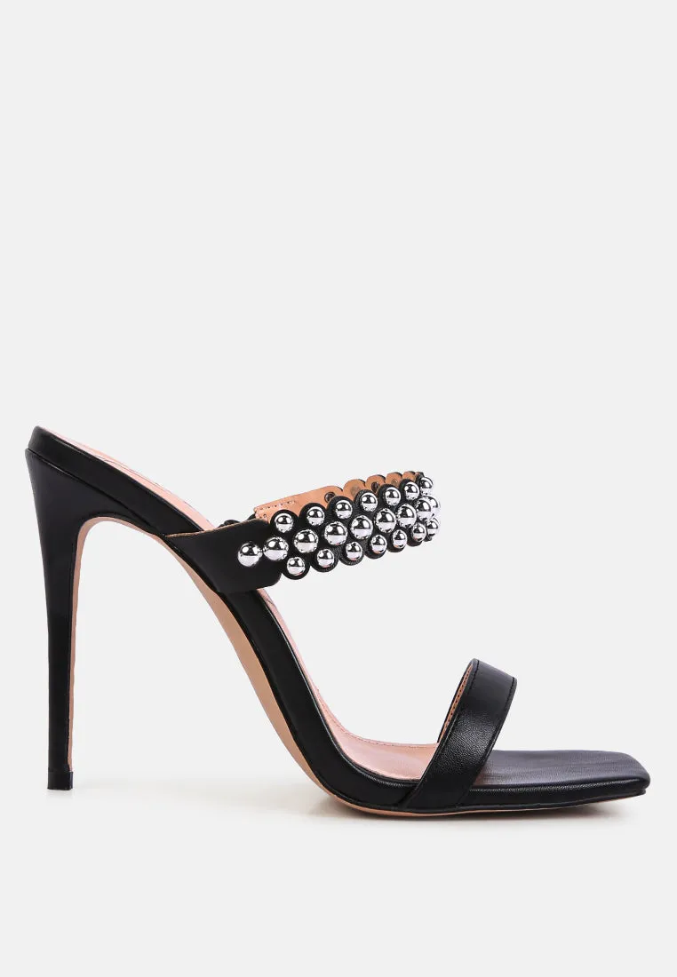 bandy high heel metal ball sandals