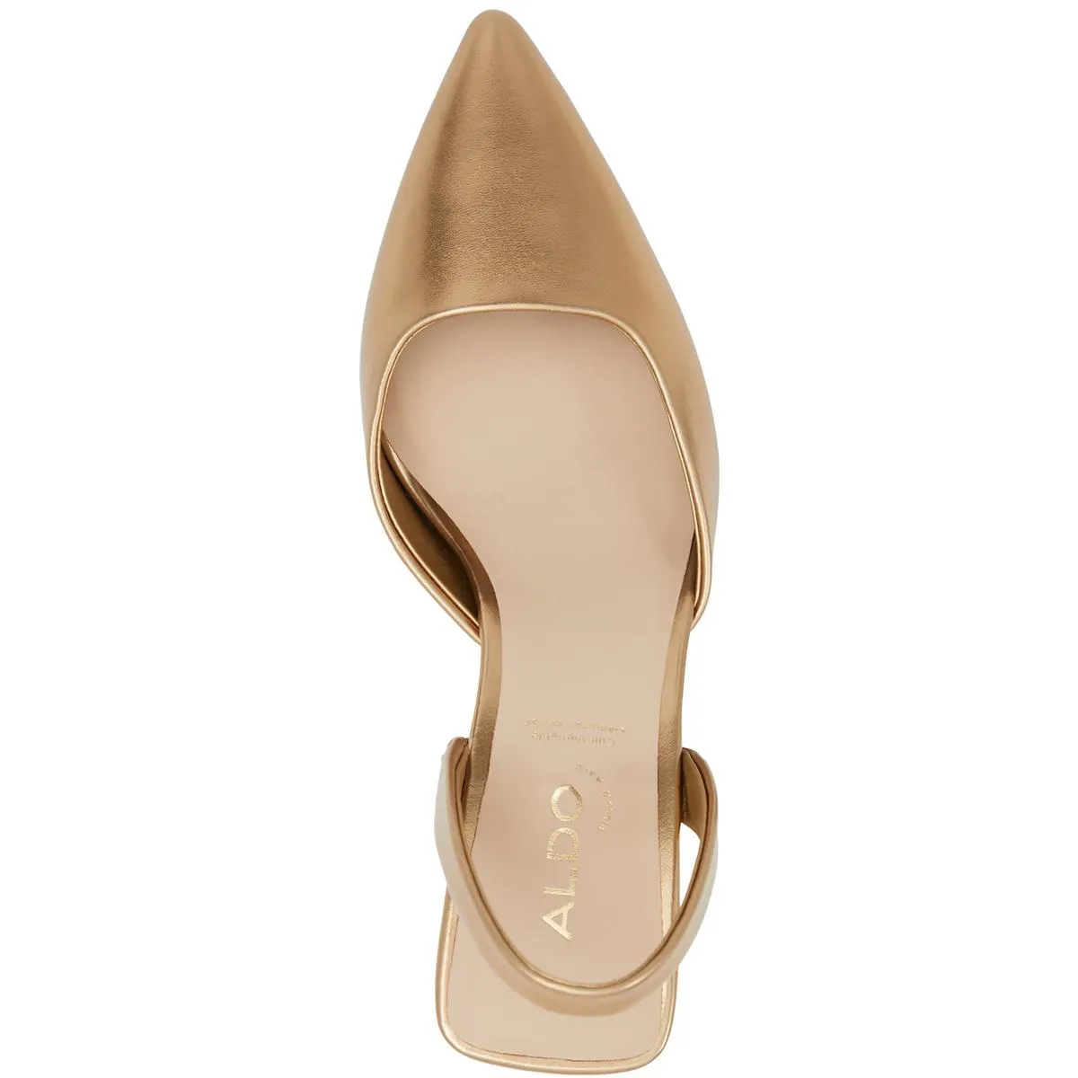 BASANTI Womens Metallic Pumps Slingback Heels