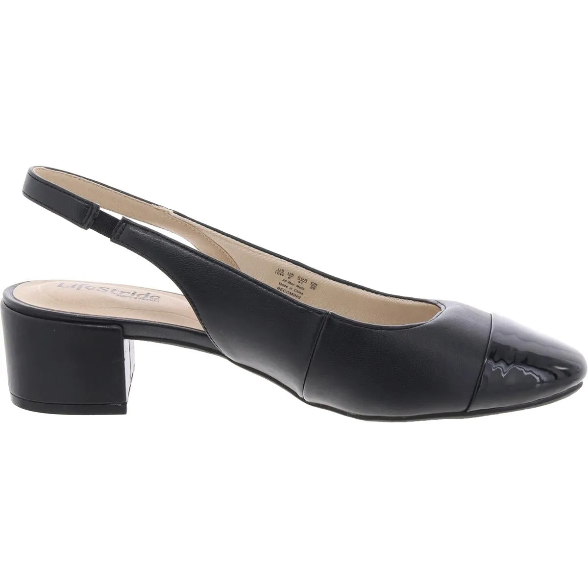 Becoming Womens Toe Cap Slingback Heels
