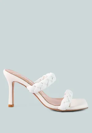 beladona braided strap mid heel sandals